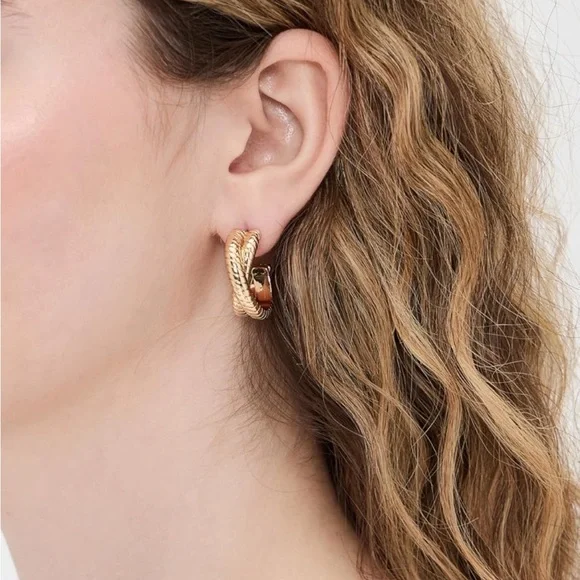 Roxanne Assoulin Twisted Gold Earrings - Picture 2 of 3